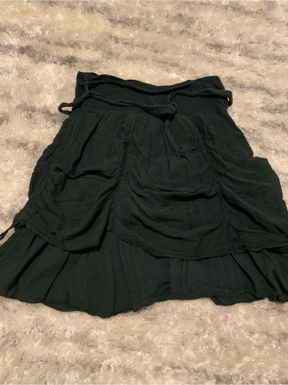 Tempo Paris Black Tiered Drawstring Skirt